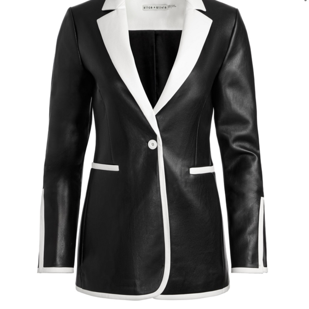 Alice + Olivia Two-Tone Black and White Blazer